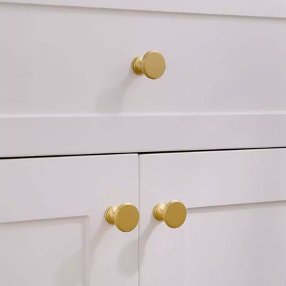 Gold Copper Round Cabinet Knob with Single-Hole Mount