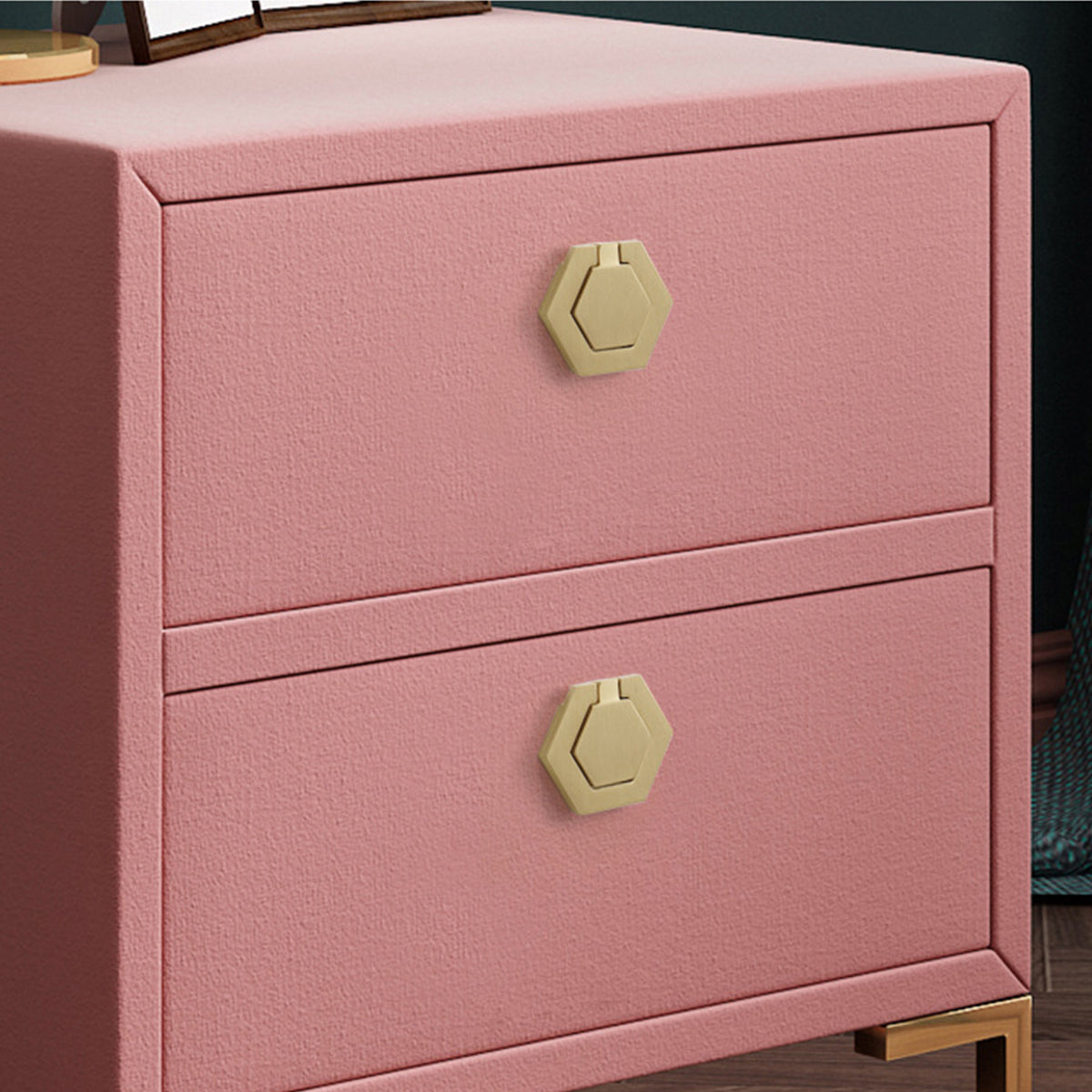 Hexagon Alloy Cabinet Door Handle Single-Hole Brushed Gold