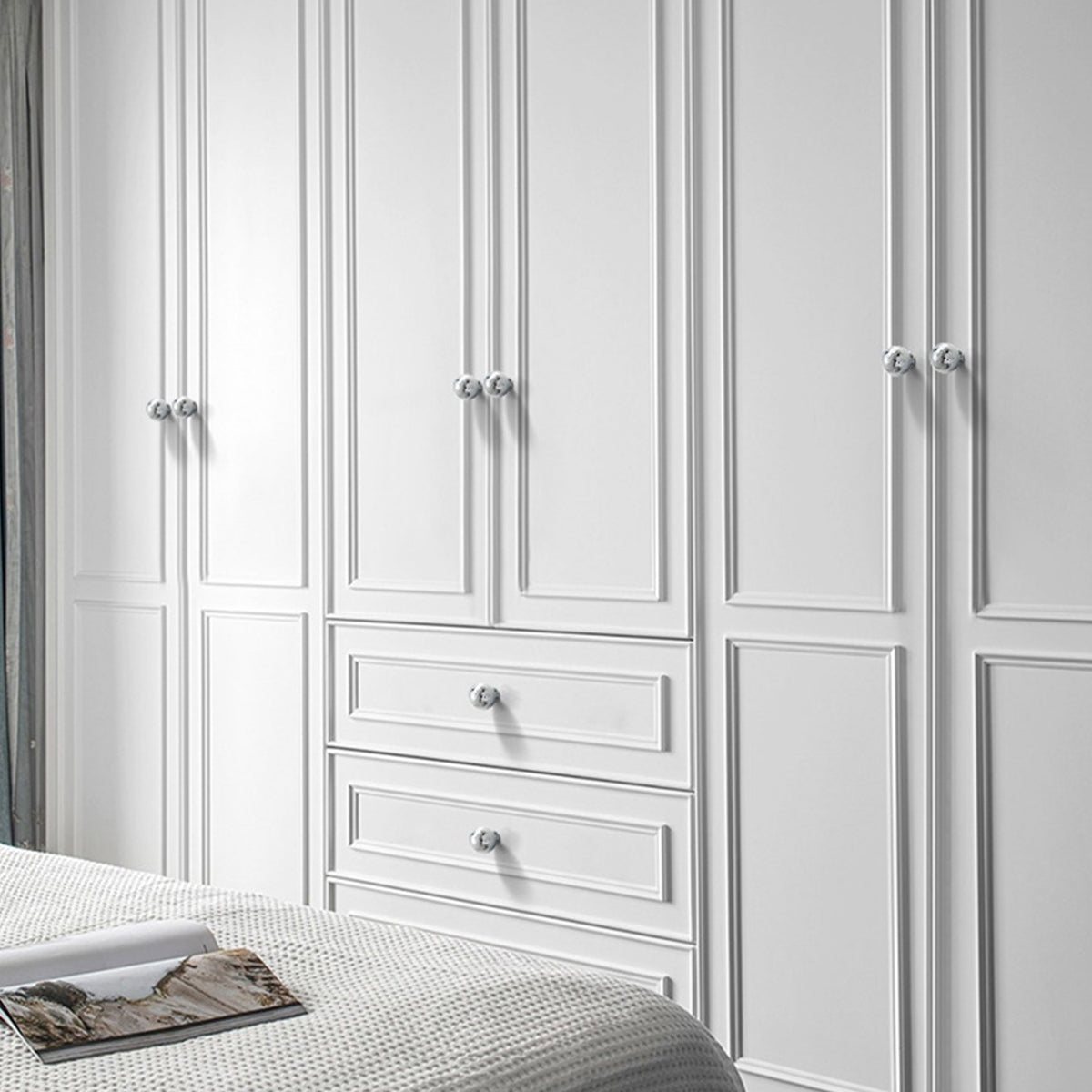 Hammered Silver Cabinet Knob Single-Hole