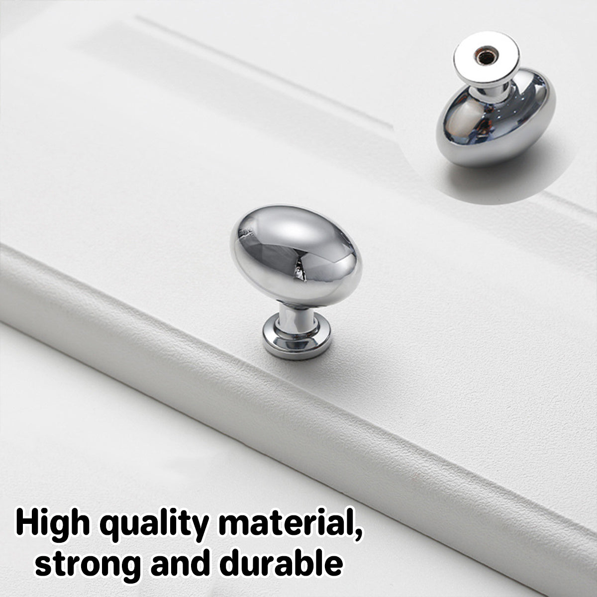 Pigeon Egg Silver Brass Dummy Knob For Cabinet & Door 34mm x 36mm