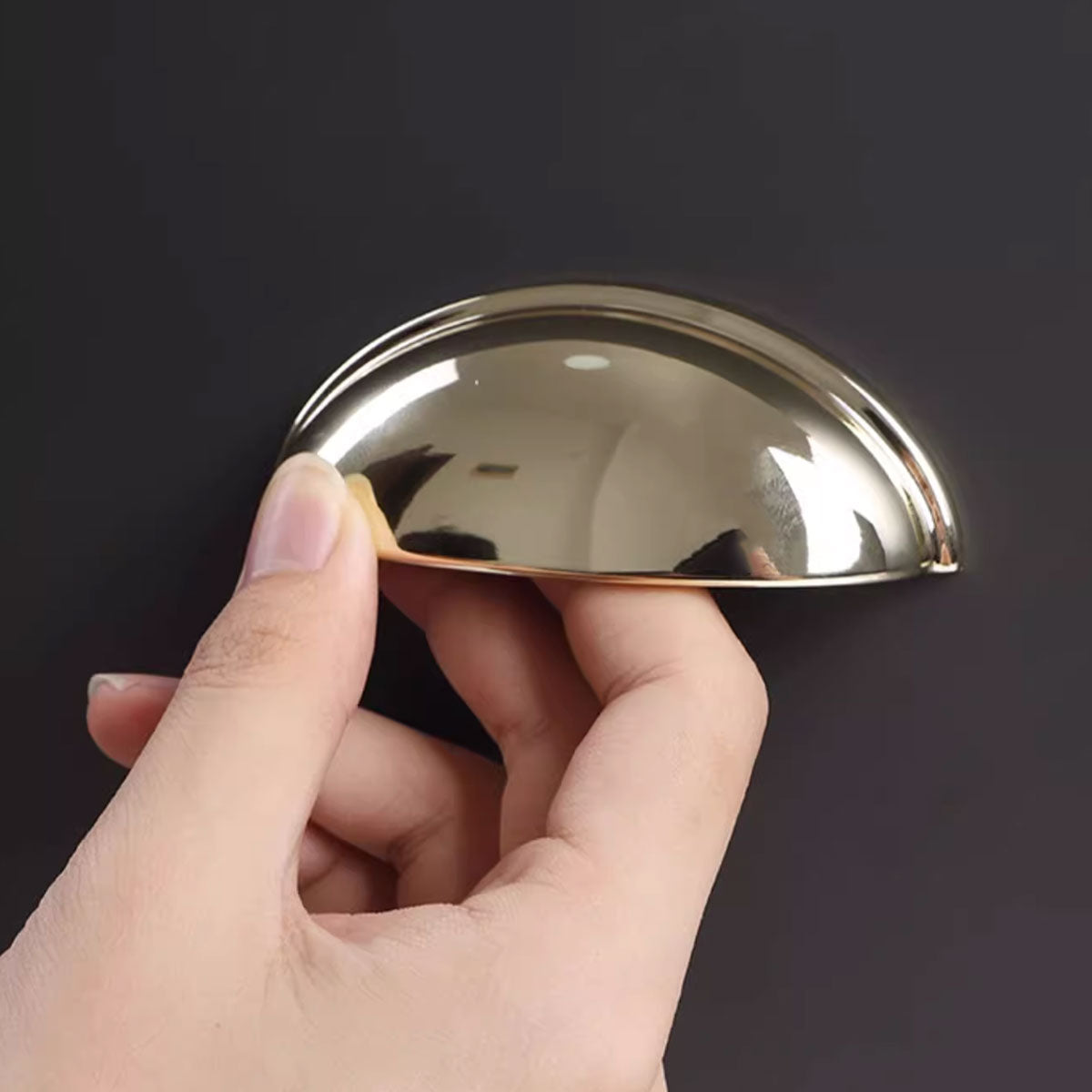 Silver Brass Cupboard & Cabinet Shell Door Pull 98x38x35mm