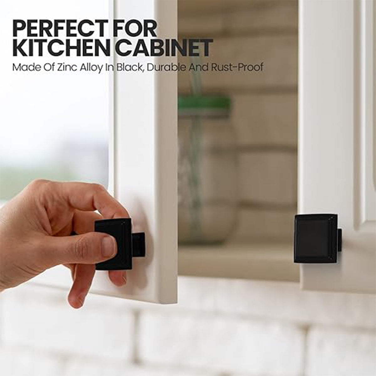 Black Copper Cabinet Handle Single-Hole Mount