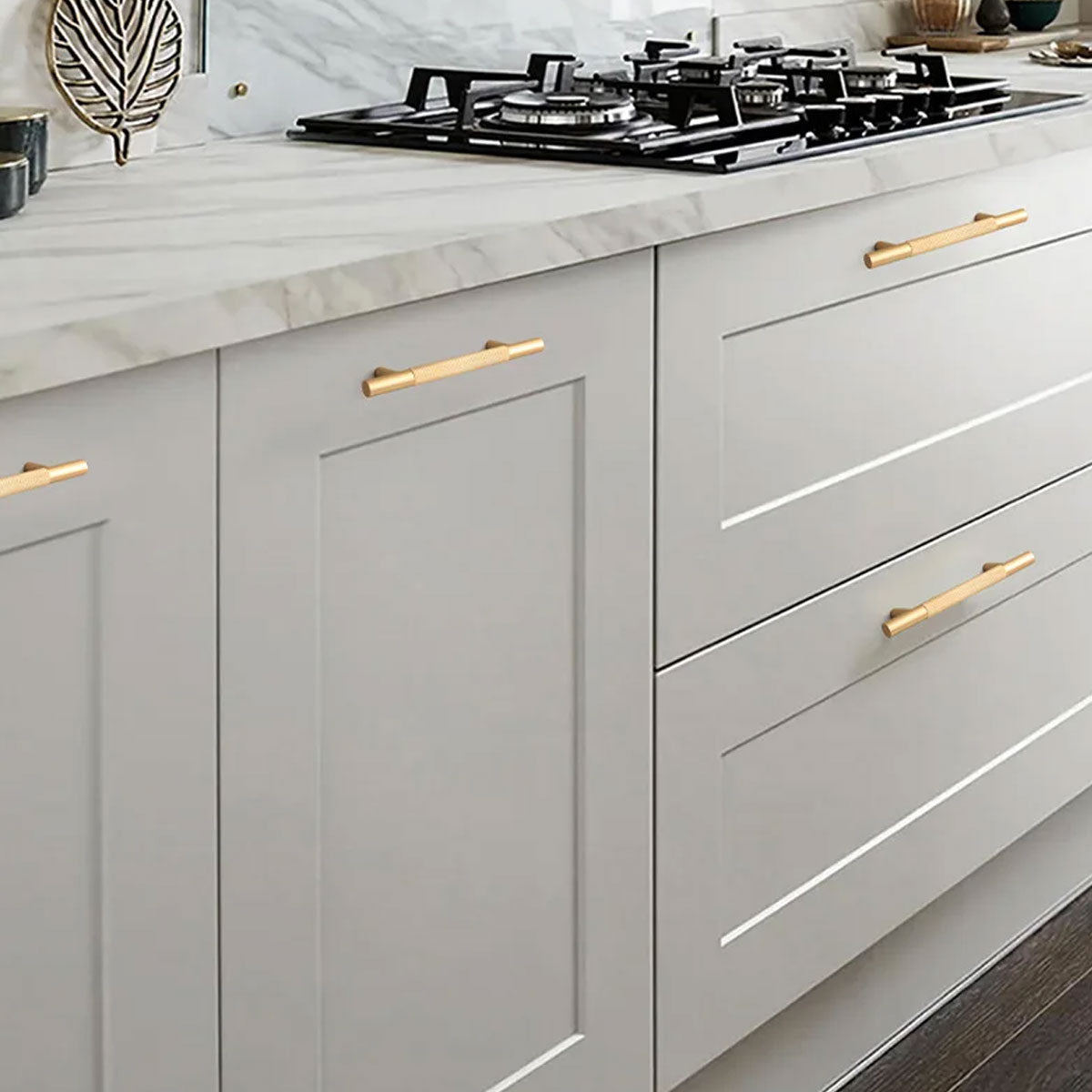 Gold Knurled Full Copper Cabinet Handle for Drawers