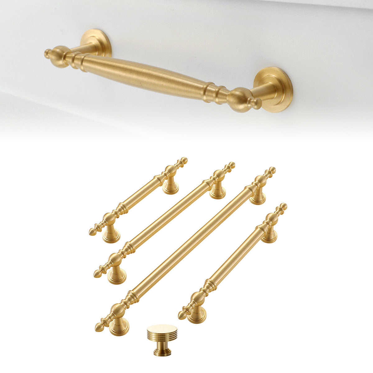 Bright Gold Brass Cupboard & Cabinet Door Pull Handle 16-224mm