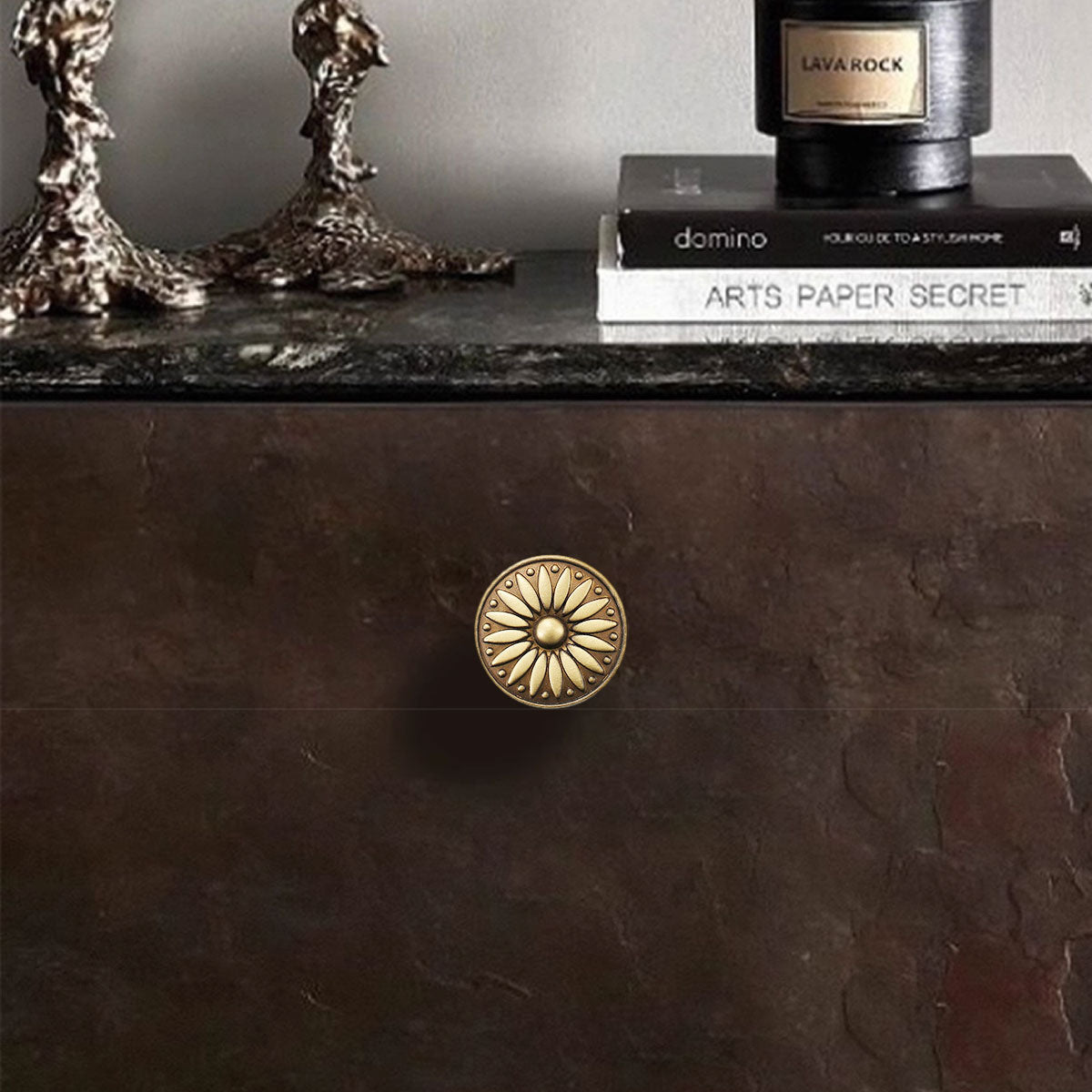 Round Pattern Cabinet Knob Single-Hole with Electroplated Finish