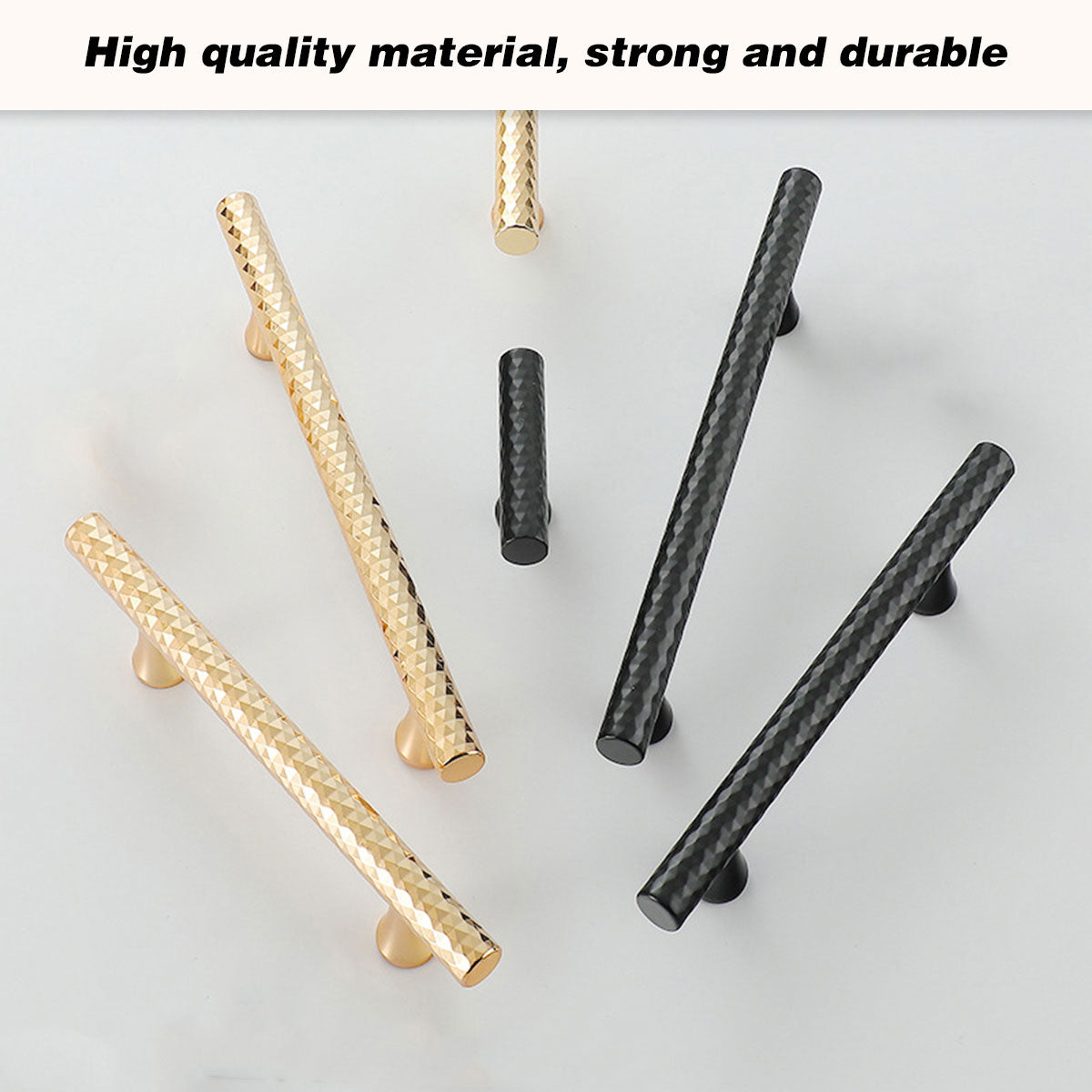 Knurled Metal Cabinet Handle in Black or Gold