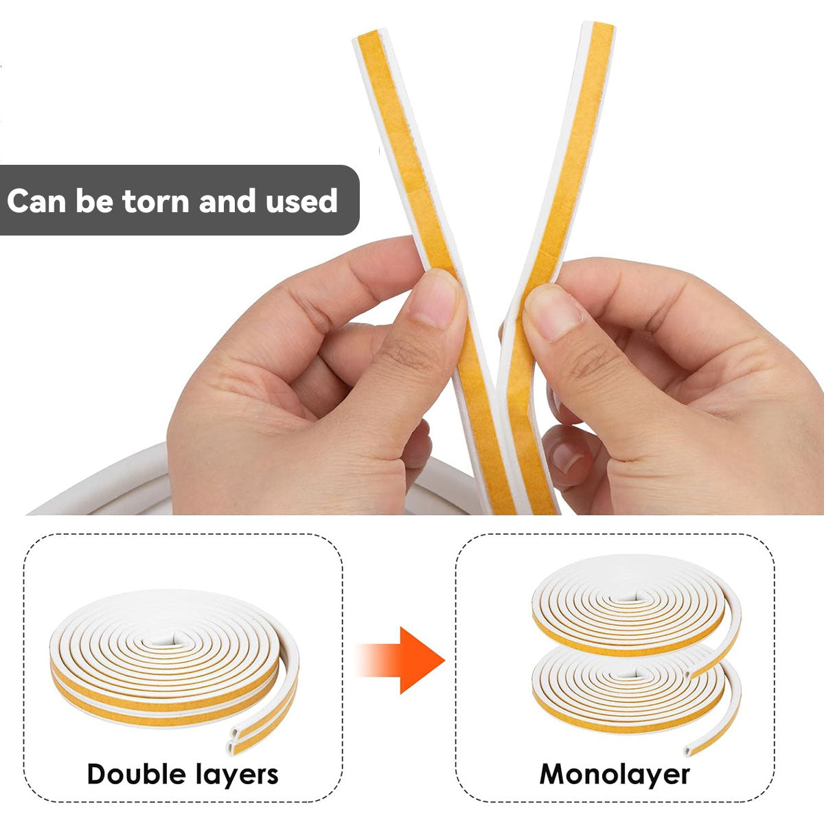 White Self-Adhesive EPDM Foam Door Window Sealing Strip