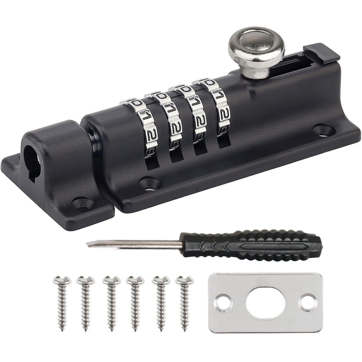 Black Waterproof Zinc Alloy Steel Combination Bolt Door Lock