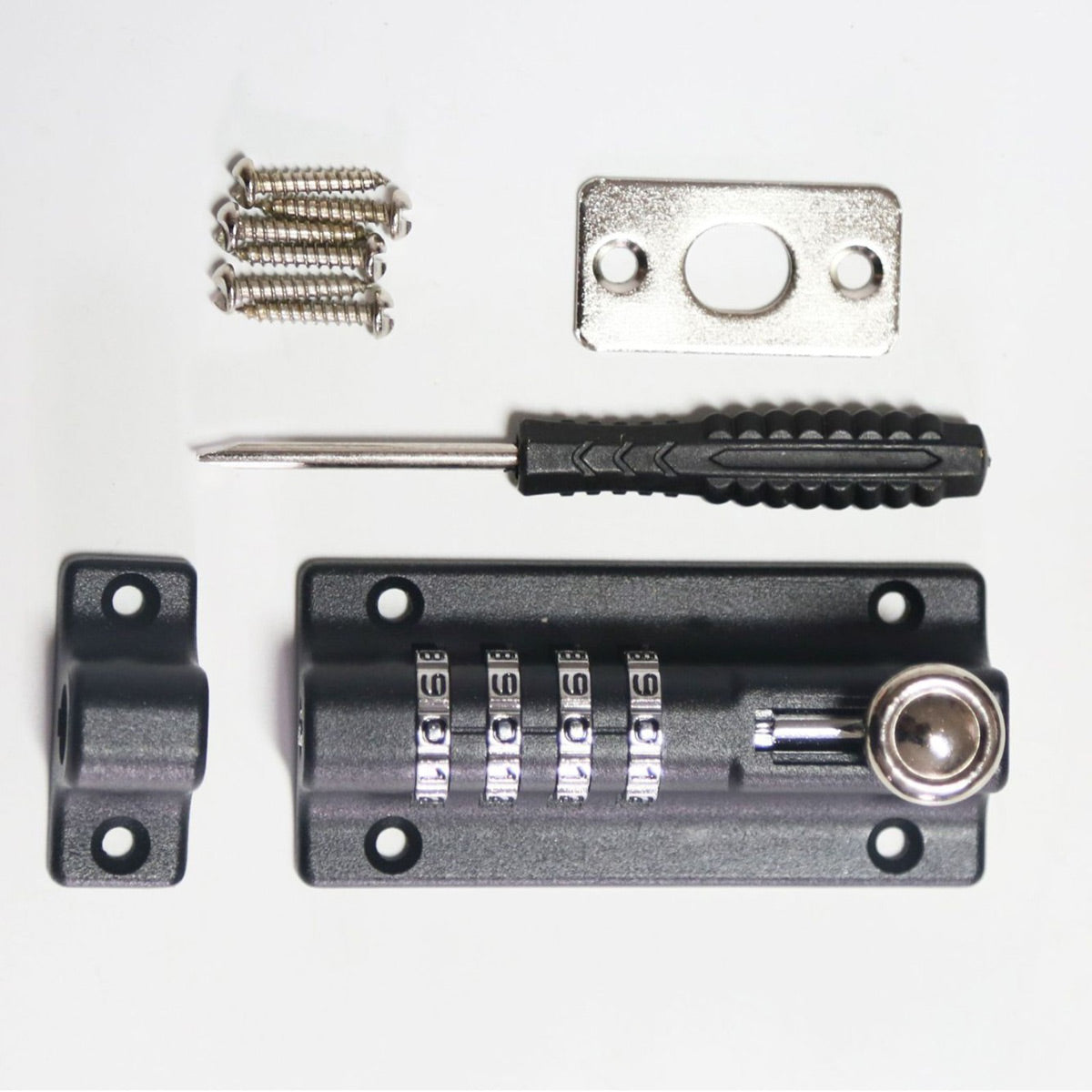 Black Waterproof Zinc Alloy Steel Combination Bolt Door Lock