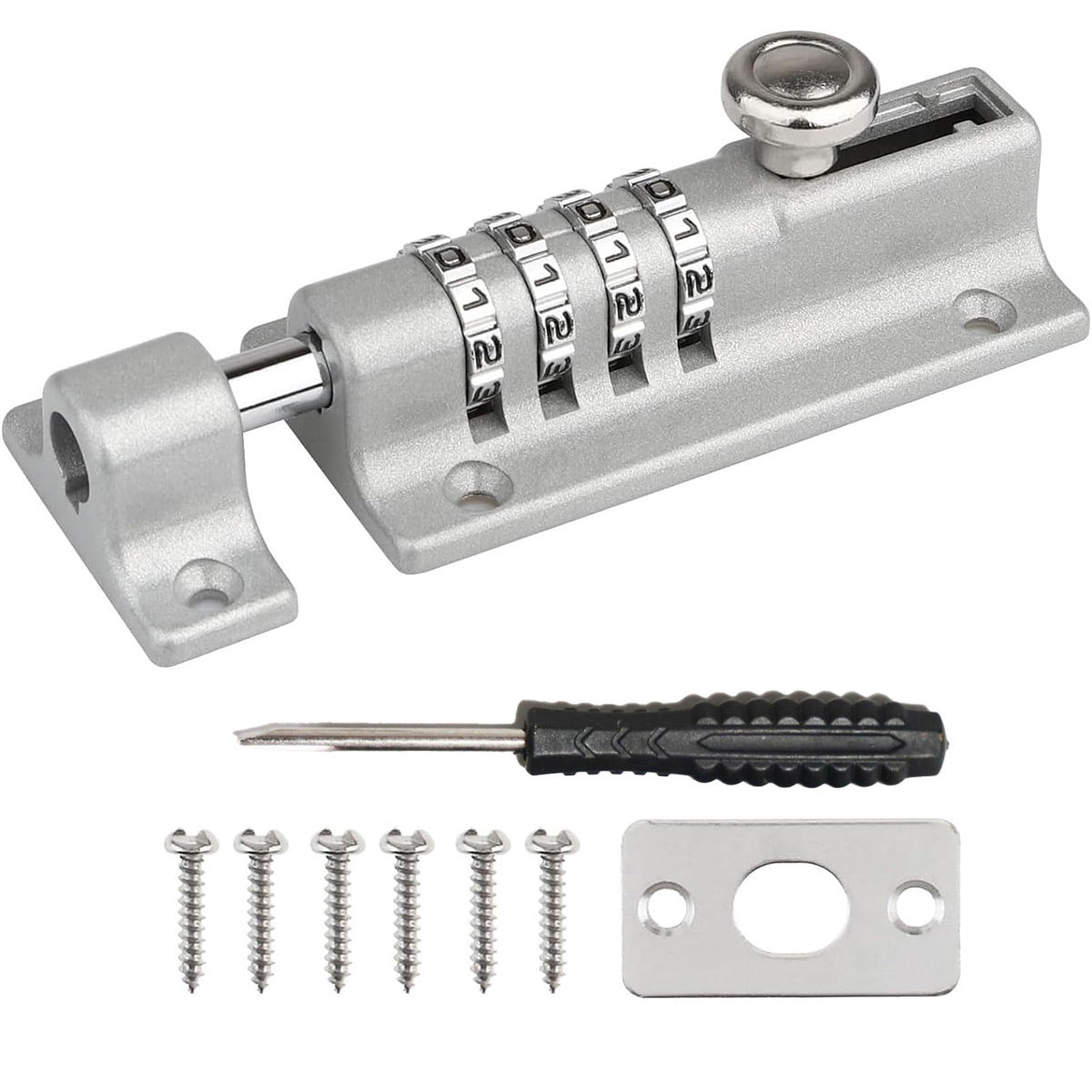 Waterproof Zinc Alloy Combination Bolt Door Lock - Grey