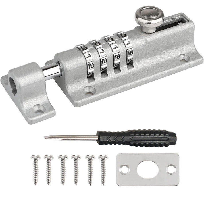 Waterproof Zinc Alloy Combination Bolt Door Lock - Grey