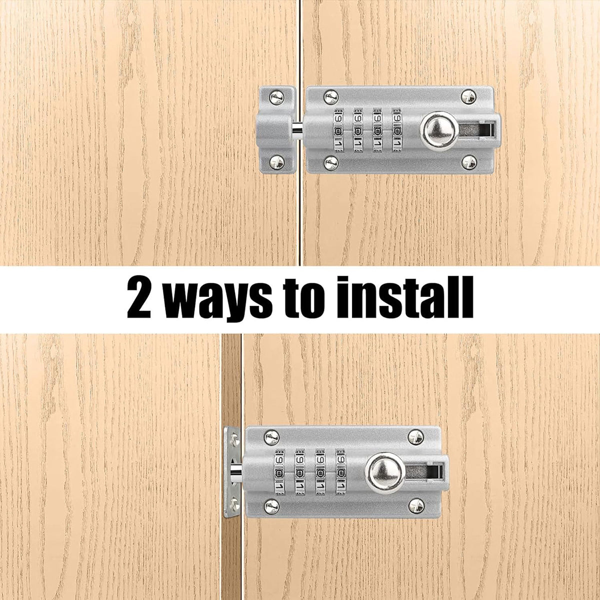 Waterproof Zinc Alloy Combination Bolt Door Lock - Grey