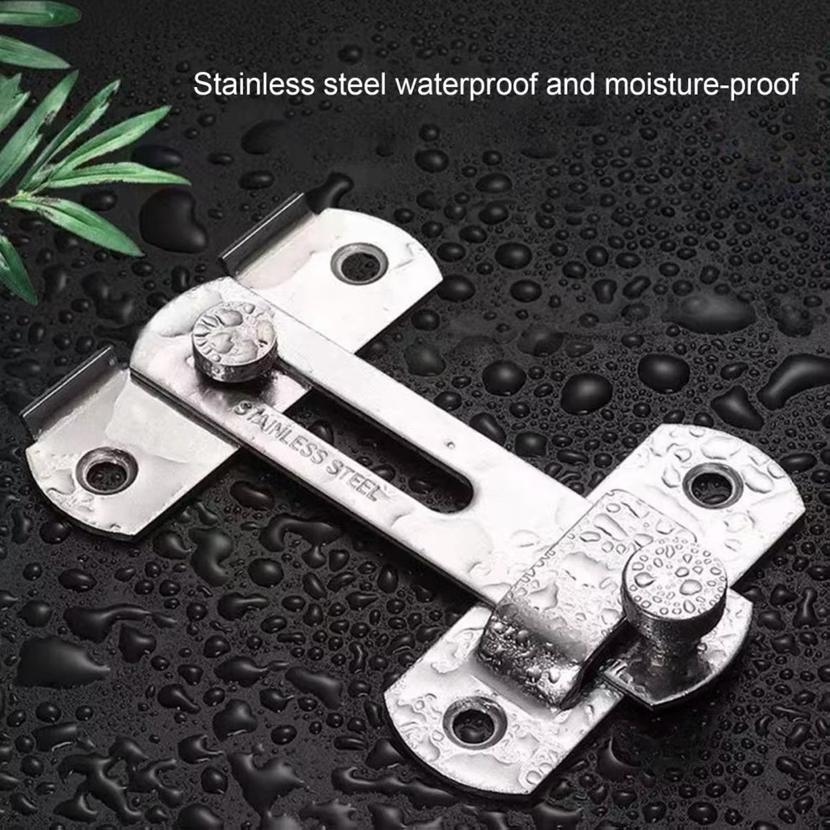 Silver Stainless Steel 90 Degree Sliding Door Safety Latch Set