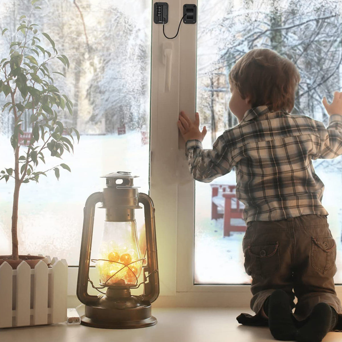 Black/White Finish Zinc Alloy ABS Child Safety Lock (2pcs)