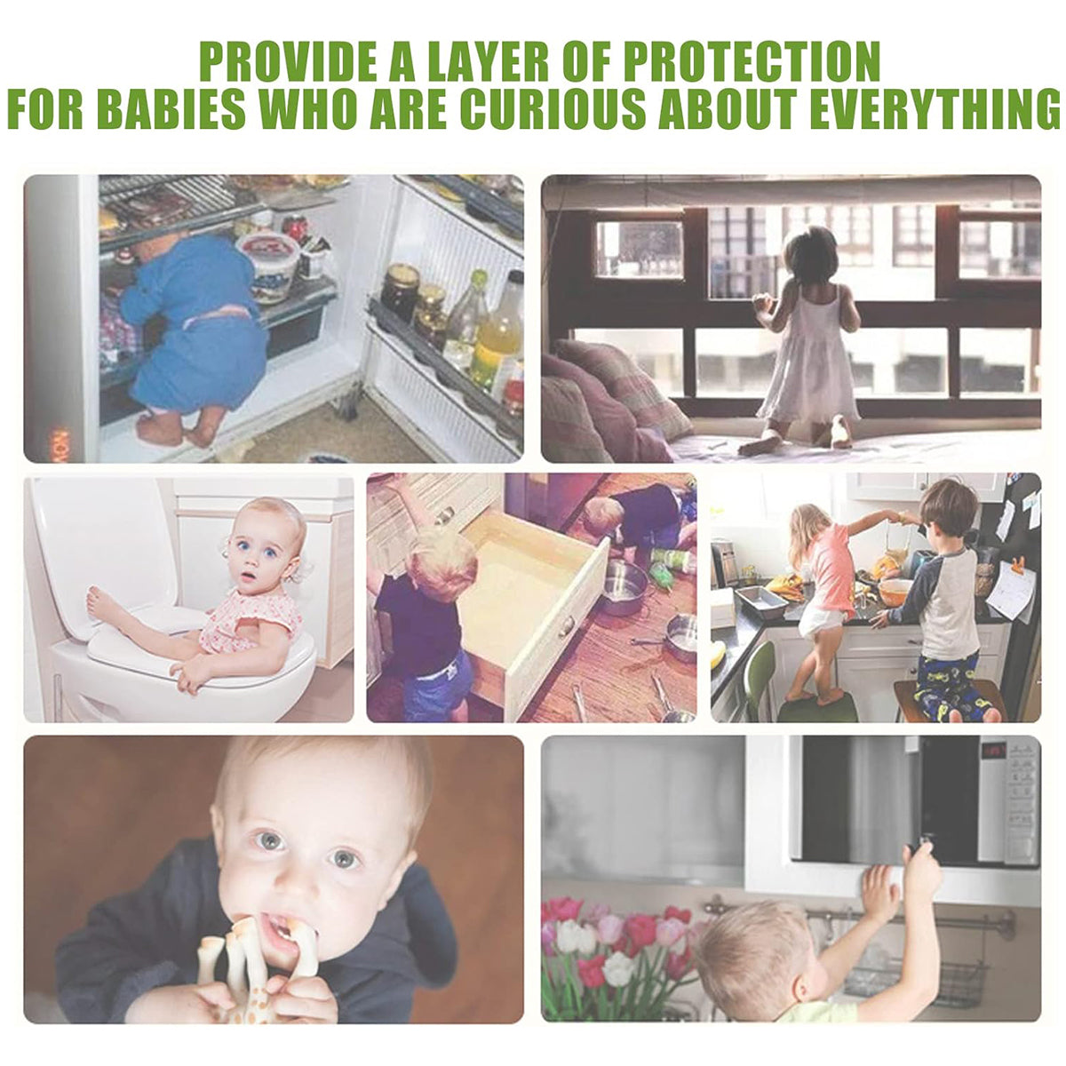 Black/White Self-Adhesive 304 Stainless Steel ABS Child Safety Lock