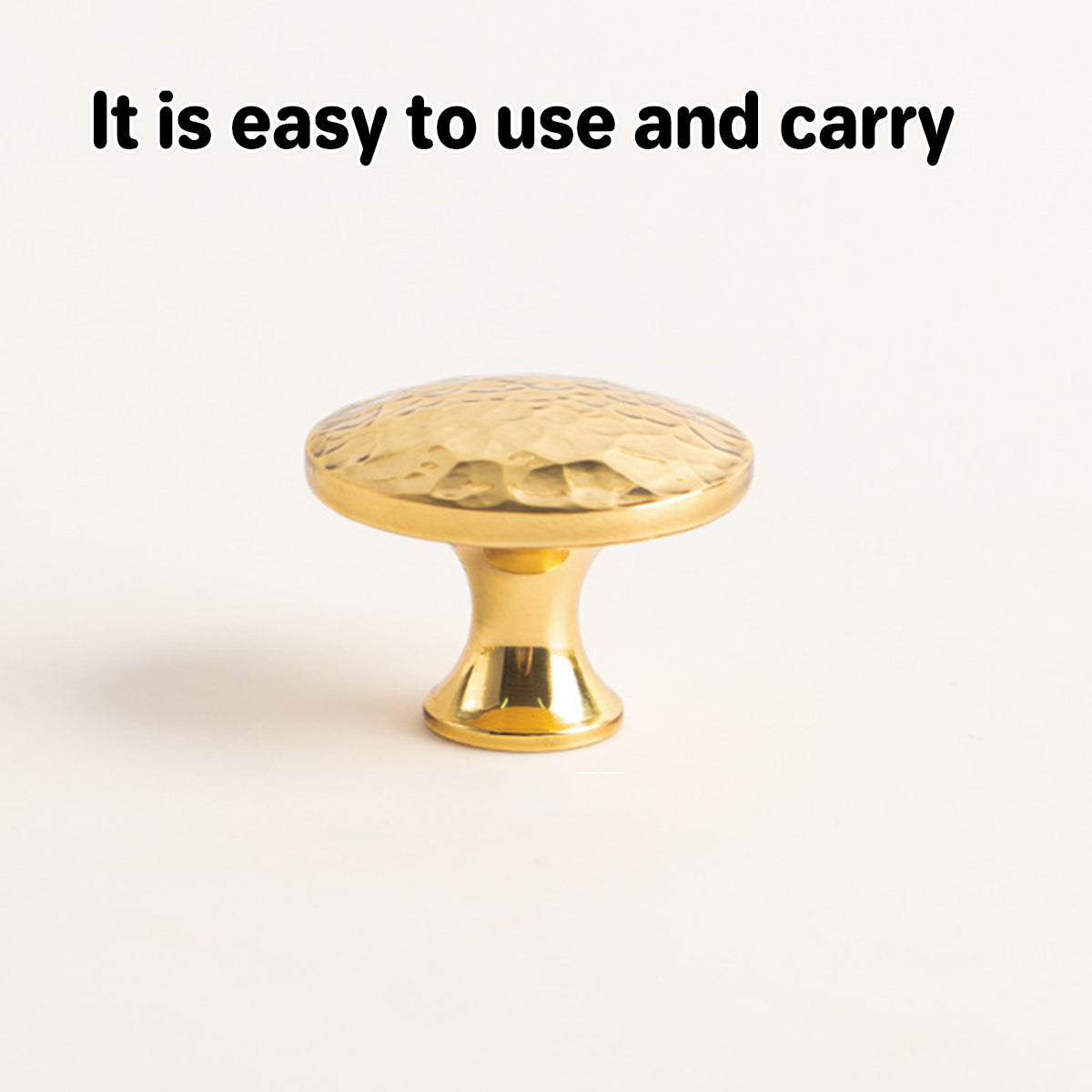 Brushed Brass Cupboard & Cabinet Door Hammered Knob 28x25mm