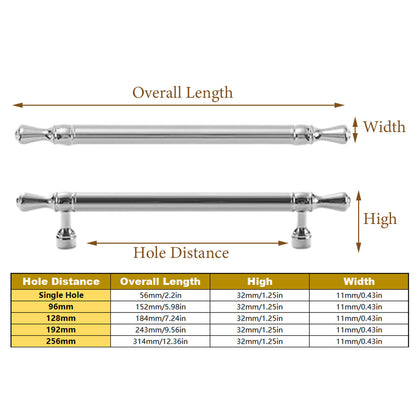 Silver Copper Cabinet Handle with Polished Finish 96–256mm
