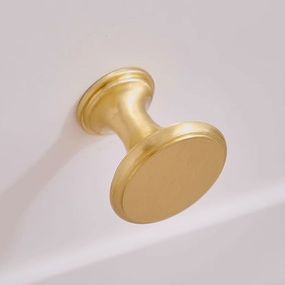 Gold Copper Round Cabinet Knob with Single-Hole Mount