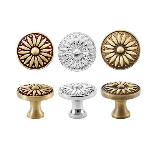Round Pattern Cabinet Knob Single-Hole with Electroplated Finish