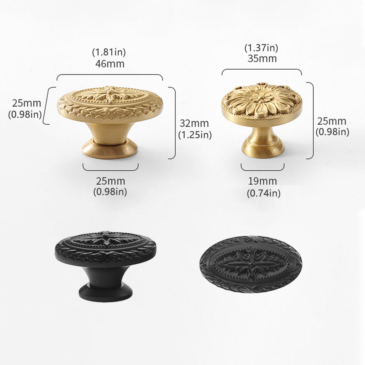 Cabinet Door Oval Knob 46x25x32mm - view 14