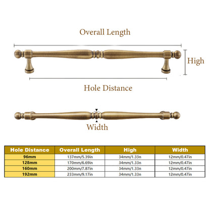 Solid Copper Cabinet Handle in Vintage Brushed Finish