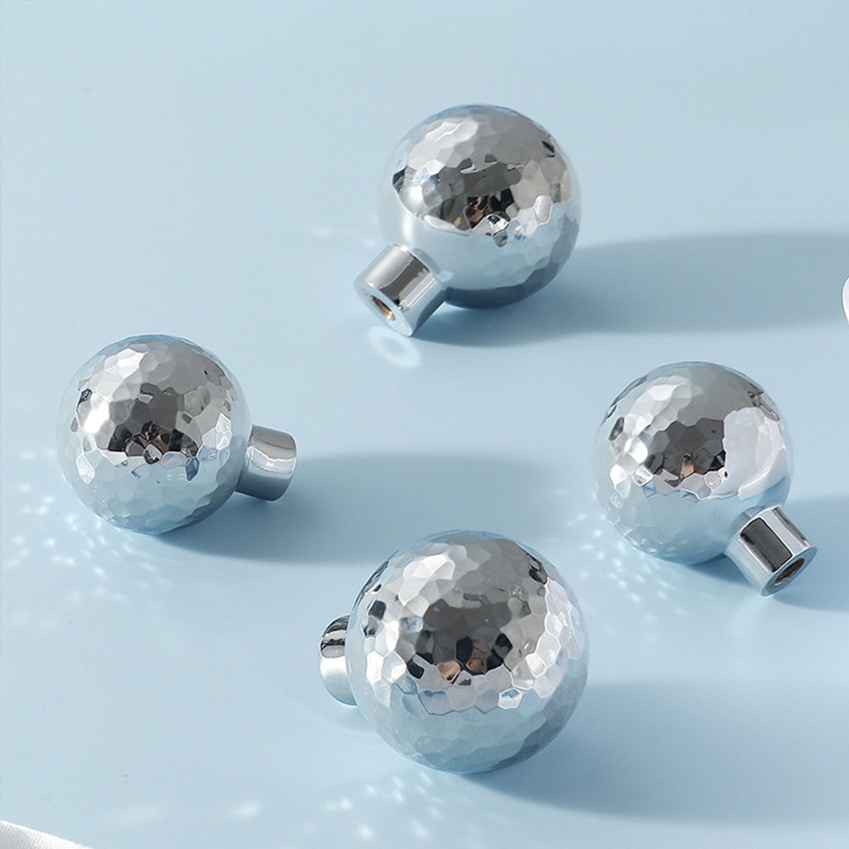 25mm Hammered Silver Cupboard & Cabinet Knob Single-Hole