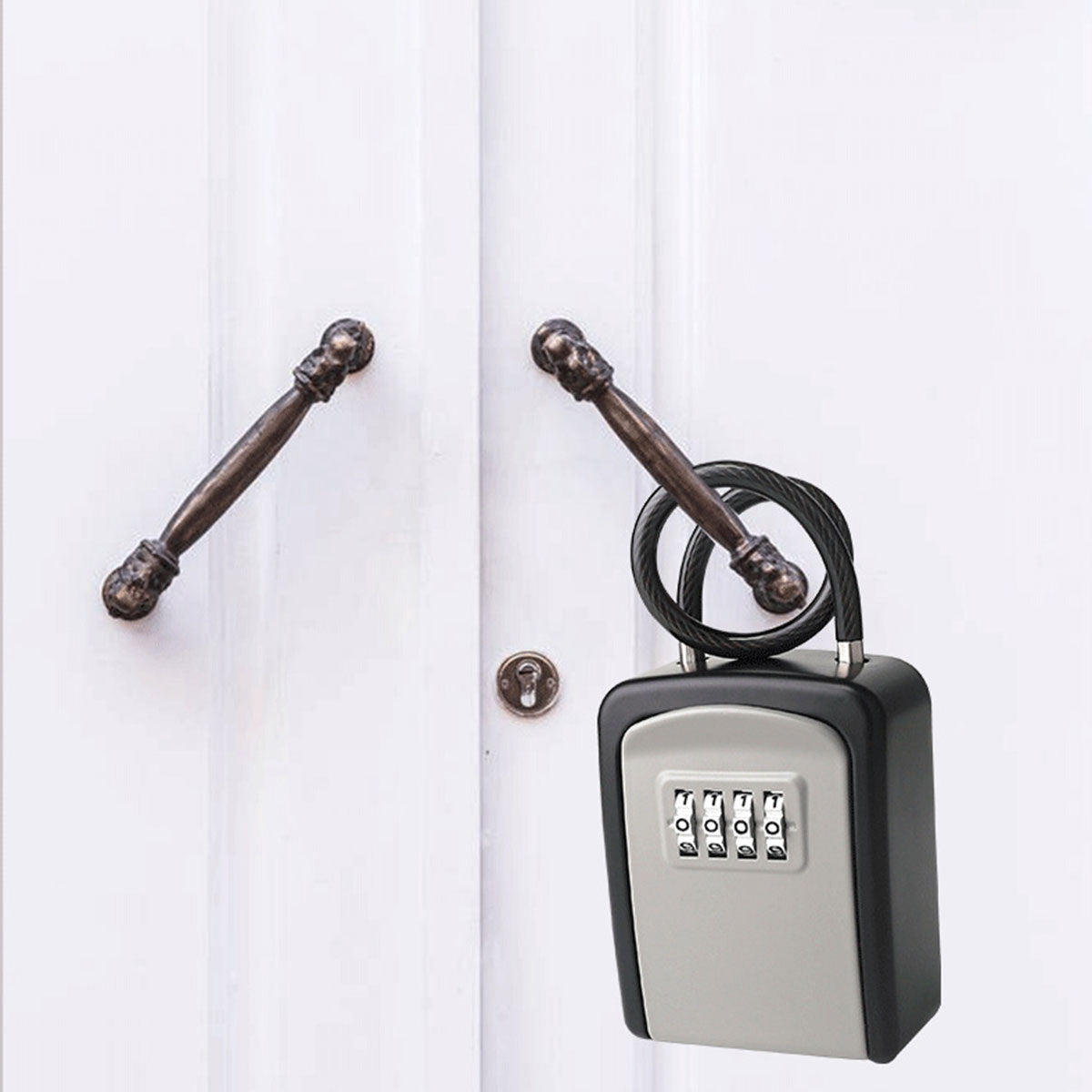 Portable Key Lock Box Hanging Combination Storage Organizer
