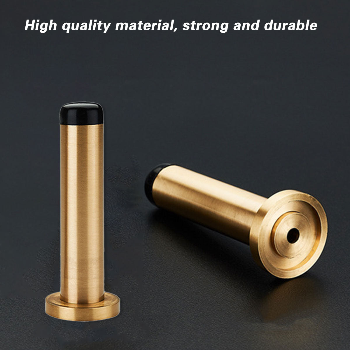 Brass Bathroom Door Stopper Wall-Mount with Rubber Tip