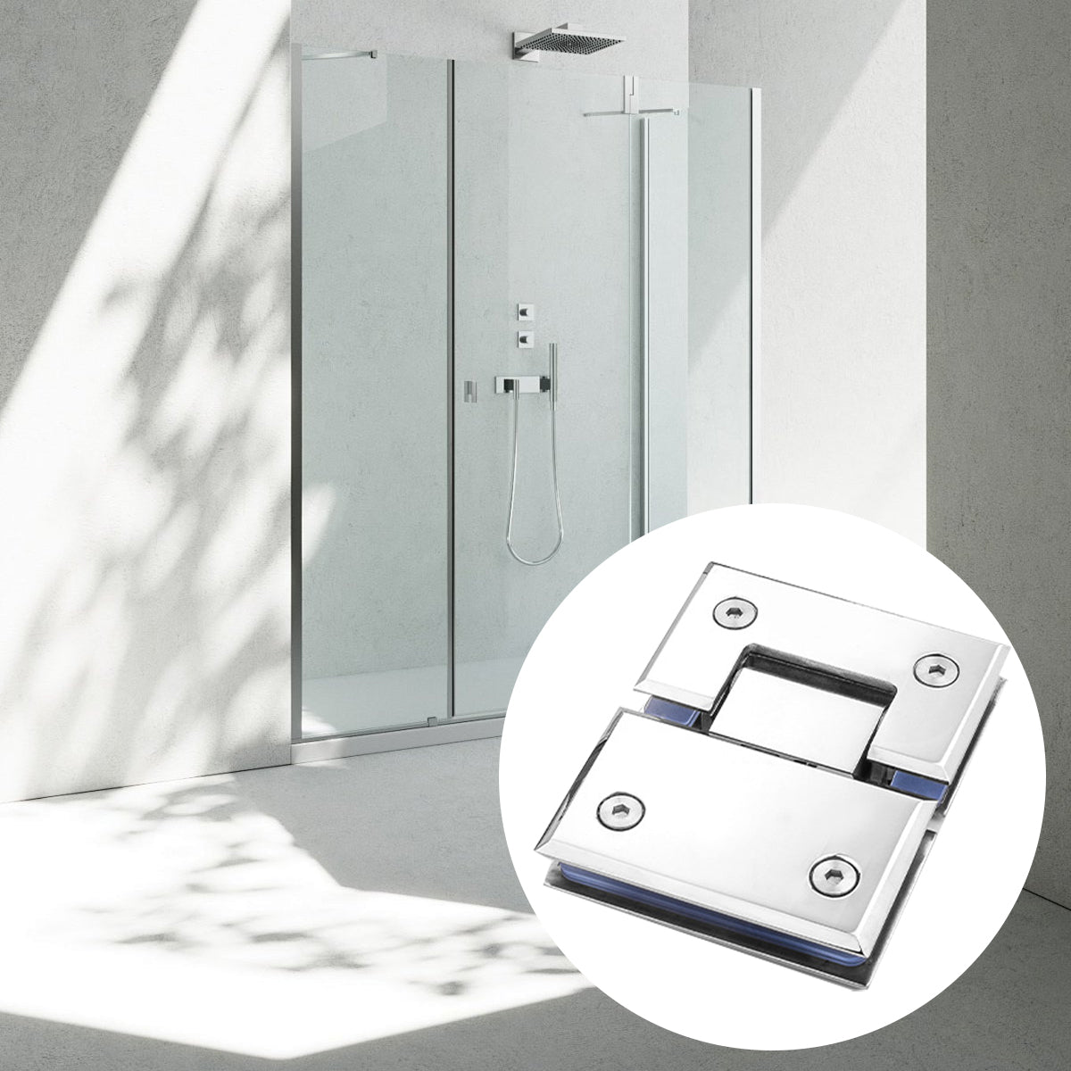 Silver Polished 304 Stainless Steel Shower Screen Hinge