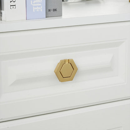 Hexagon Alloy Cabinet Door Handle Single-Hole Brushed Gold