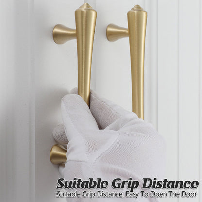 Gold Pure Copper Door Handle with 64, 96, 128mm Options