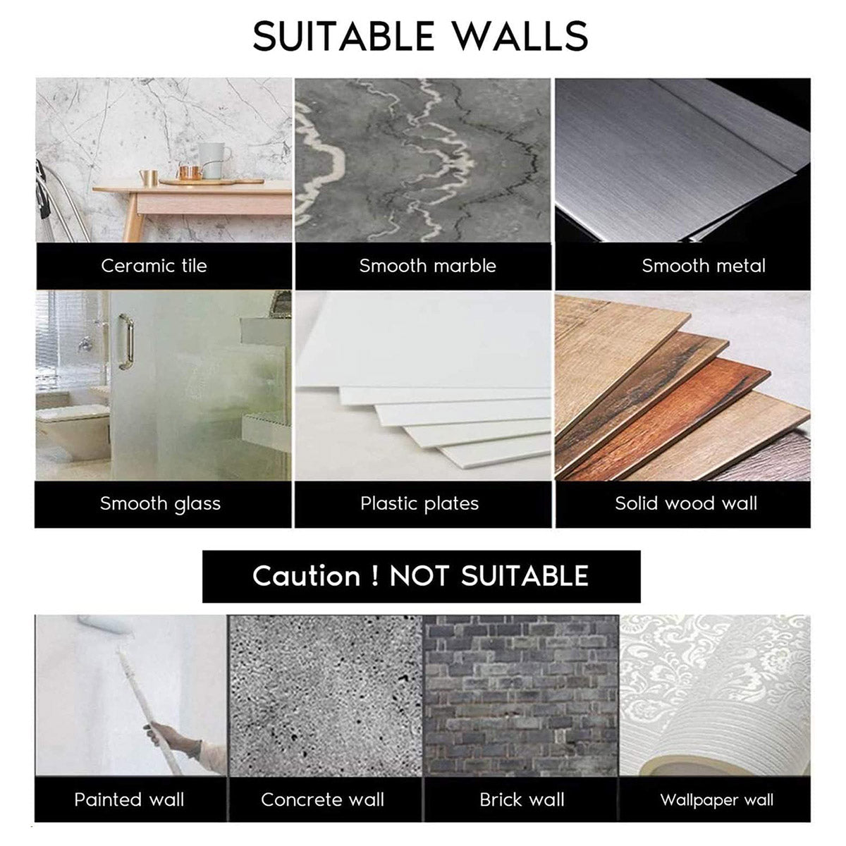 Silver Stainless Steel Adhesive Hooks for Bathroom and Kitchen