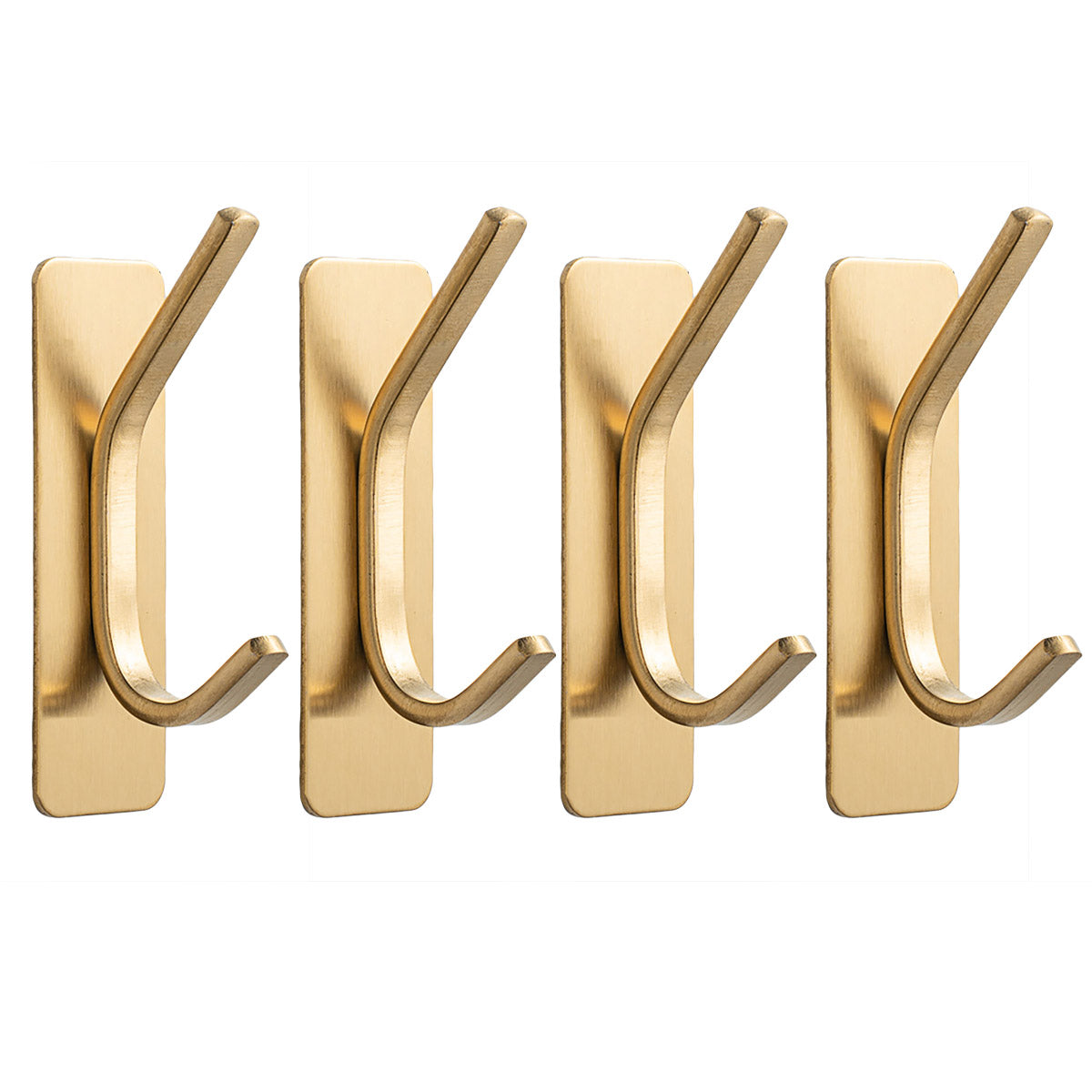 Stainless Steel Adhesive Hooks for Bathroom and Kitchen - Gold