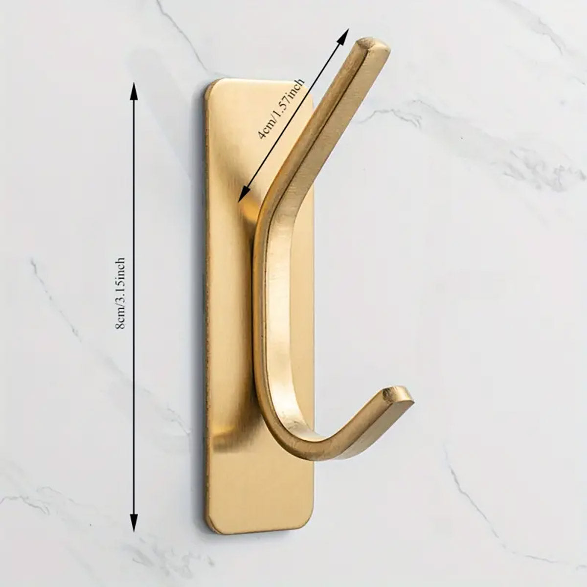 Silver Stainless Steel Adhesive Hooks for Bathroom and Kitchen