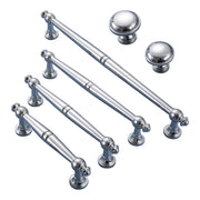Polished Silver Solid Brass Cabinet Door Pull Handle & Knob 28-224mm