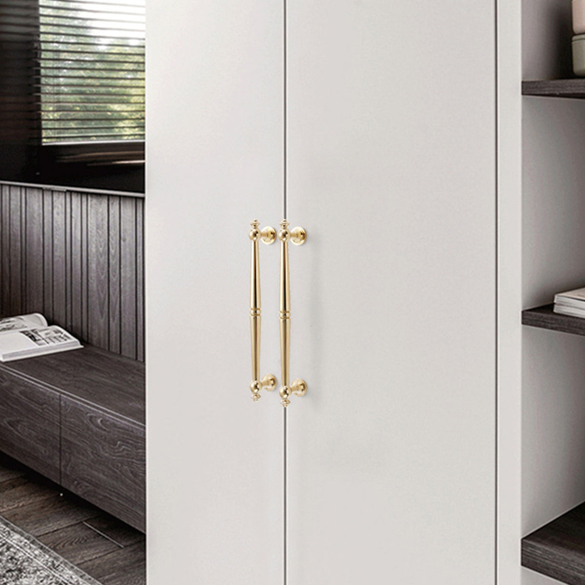 Gold Solid Brass Cabinet Door Pull Handle & Knob 28-224mm