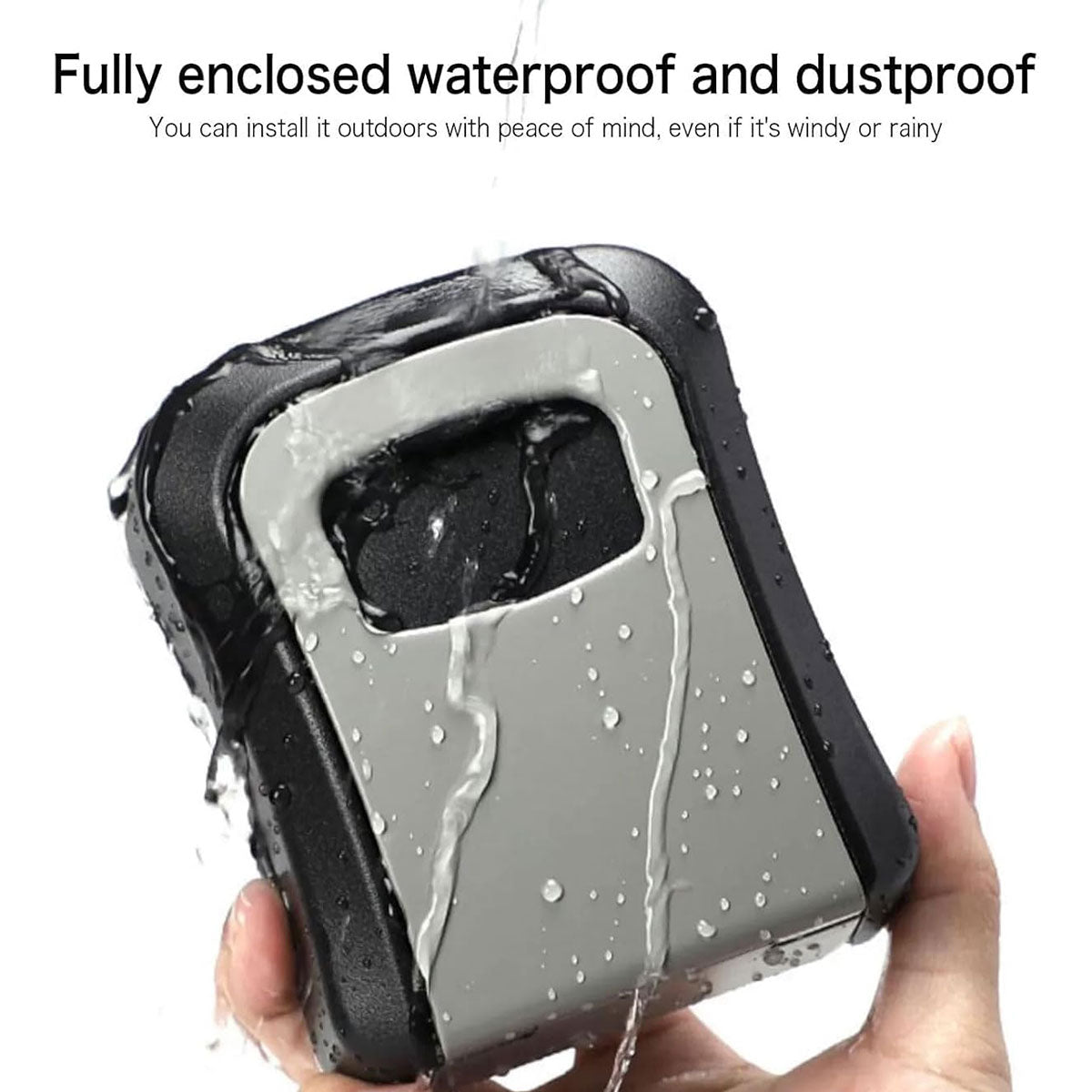 Black and Grey Weather-Resistant Steel Combination Key Box