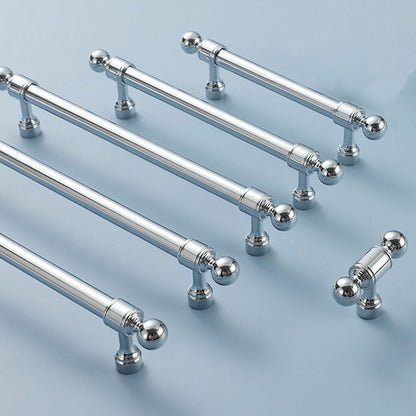 Silver Metal Cabinet Handle with Round Ball End, Polished