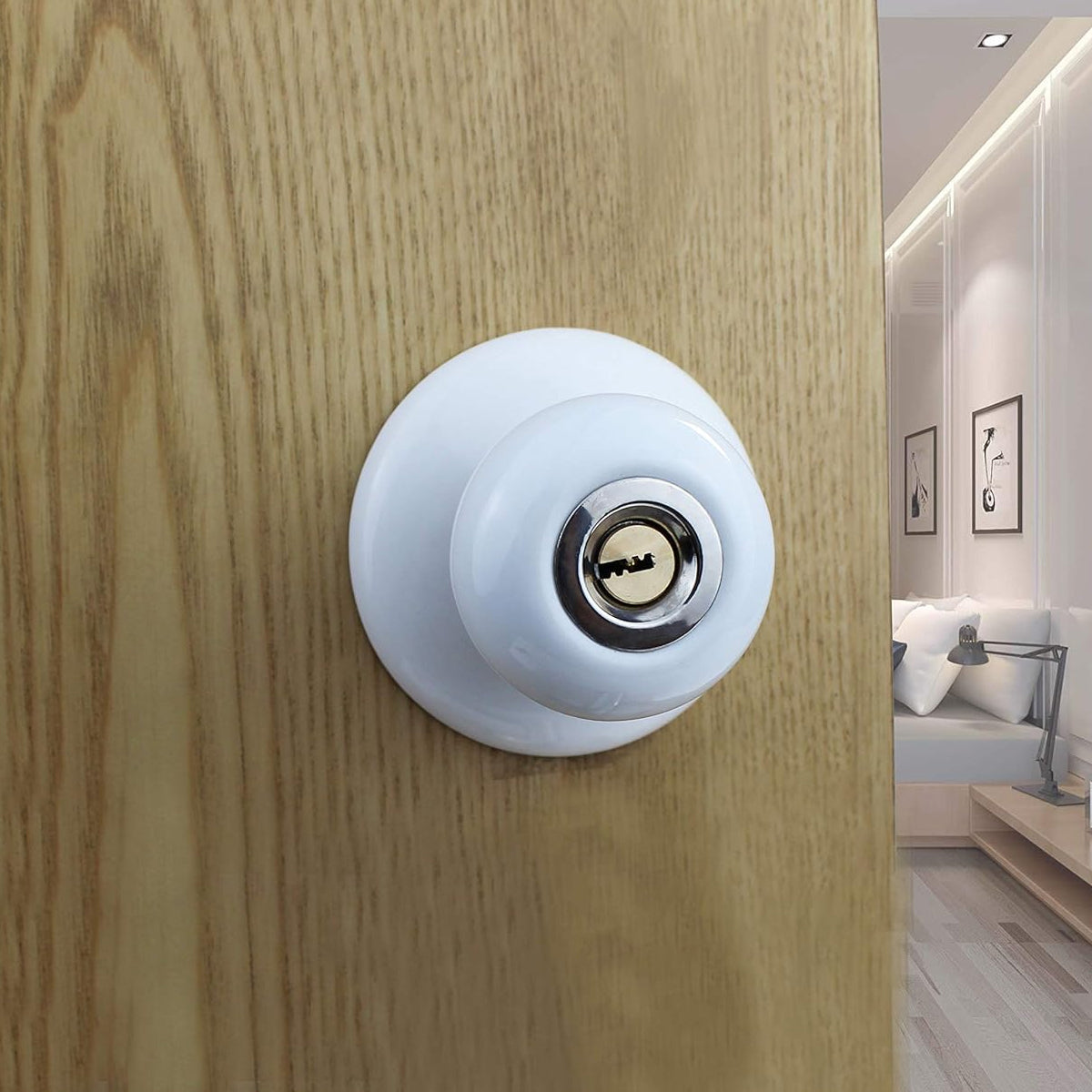 Metallic Ceramic Finish Stainless Steel Door Knob Lock Set