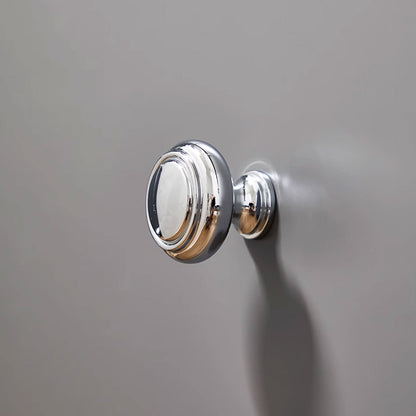 Bright Silver Copper Cabinet Knob Single-Hole