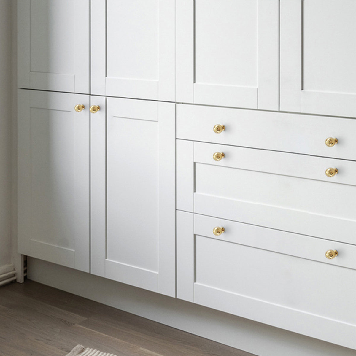 Solid Brass Hammered Cabinet Knob with Polished Finish