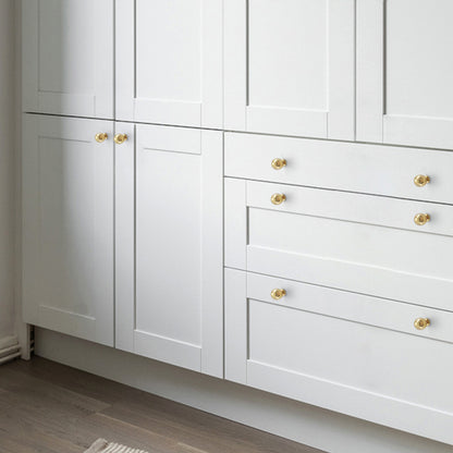 Solid Brass Hammered Cabinet Knob with Polished Finish