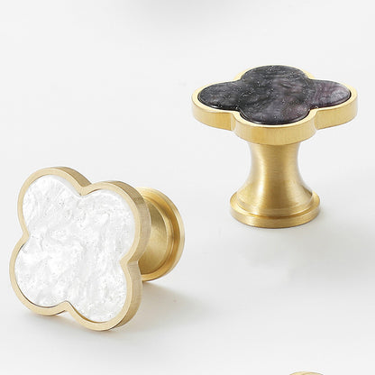 Four-Leaf Clover Cabinet Knob Single-Hole Design