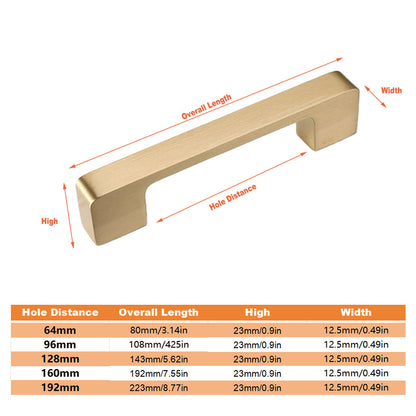 Gold All-Copper Cabinet Handle for Wardrobes