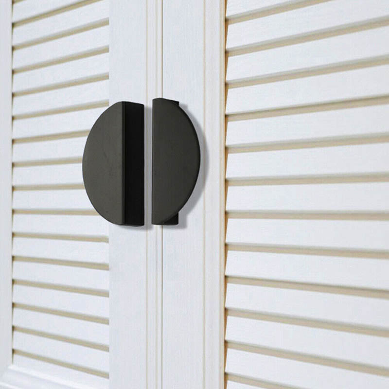 Black Modern Style Durable Semi Circle Cabinet Knob Door Pull