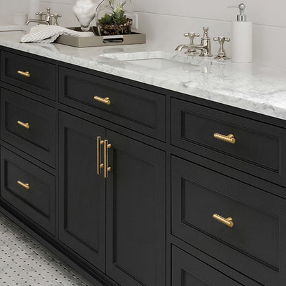 Knurled Metal Cabinet Handle in Black or Gold