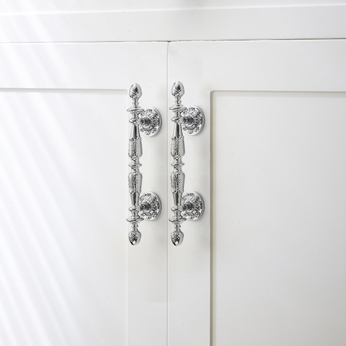 105mm Silver Brass French Retro Long Cupboard & Cabinet Pull