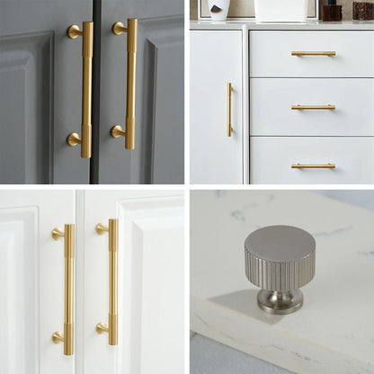 Vertical Grain Metal Cabinet Handles with Multiple Sizes