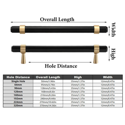 Pure Copper Cabinet Handles with Brushed Finish