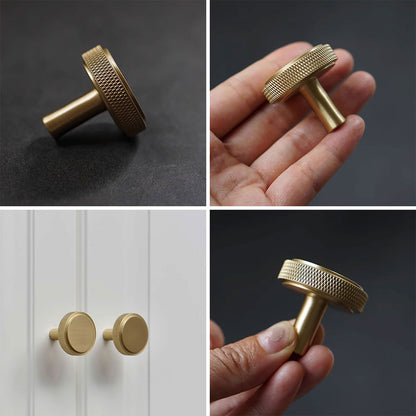 Knurled Solid Brass Handle with Round or Cylindrical Options